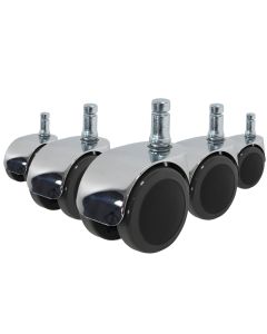 5x ROLO LUX 11mm/50mm | Hartböden - Stuhlrollen 