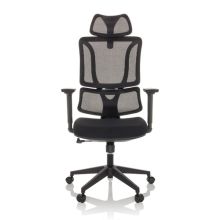 ERGOMY | Stoff / Netz | Rahmen: Schwarz - Home Office Bürostuhl Schwarz