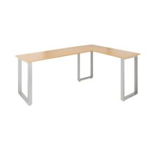 WORKSPACE BASIC I | 165x120 - Eckschreibtisch Buche / Silber