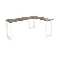 WORKSPACE BASIC I | 165x120 - Eckschreibtisch Walnuss / Weiß