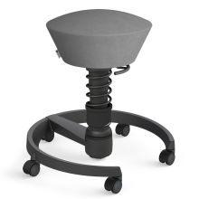 AERIS SWOPPER MIT ROLLEN - Swopper Low Mikrofaser Grau Gestell Schwarz