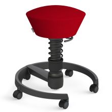 AERIS SWOPPER MIT ROLLEN - Swopper Low Mikrofaser Rot Gestell Schwarz