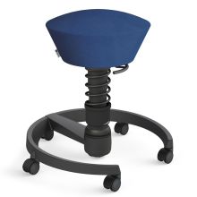 AERIS SWOPPER MIT ROLLEN - Swopper Low Mikrofaser Blau Gestell Schwarz