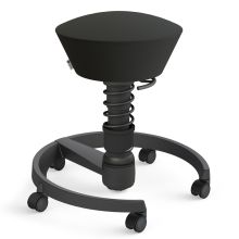 AERIS SWOPPER MIT ROLLEN - Swopper Low Leder Schwarz Gestell Schwarz