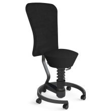 AERIS SWOPPER MIT ROLLEN UND LEHNE - Swopper Low Mikrofaser Schwarz Gestell Schwarz