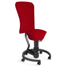 AERIS SWOPPER MIT ROLLEN UND LEHNE - Swopper Low Mikrofaser Rot Gestell Schwarz