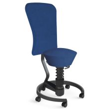 AERIS SWOPPER MIT ROLLEN UND LEHNE - Swopper Low Mikrofaser Blau Gestell Schwarz