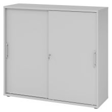 BETA 1753S | Schiebetürenschrank | 3 OH - Grau Relinggriff Kunststoff