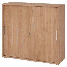 BETA 1753S | Schiebetürenschrank | 3 OH - Nussbaum Relinggriff Kunststoff