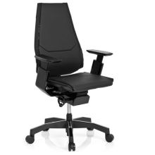 GENIDIA BLACK | Leder - High End Bürostuhl Schwarz