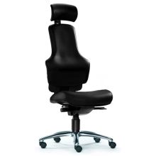 ZERO O1 - High End Bürostuhl Schwarz Leder