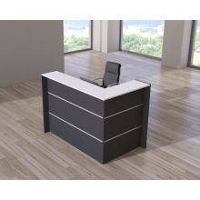 BILBAO | Ecktheke - Empfangstheke Anthrazit/Weiß