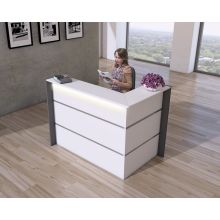 BILBAO | Ecktheke - Empfangstheke Weiß/Anthrazit