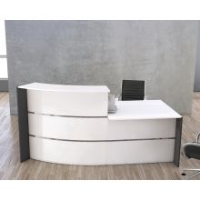 BILBAO II | Bogentheke mit Beratungsplatz - Empfangstheke Weiß/Anthrazit