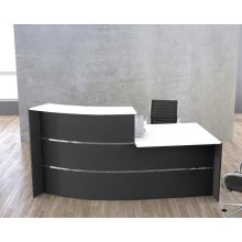 BILBAO II | Bogentheke mit Beratungsplatz - Empfangstheke Anthrazit/Weiß