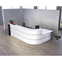 BILBAO V | Große L-Theke mit Beratungsplatz - Empfangstheke Weiß/Anthrazit