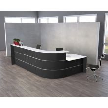 BILBAO V | Große L-Theke mit Beratungsplatz - Empfangstheke Anthrazit/Weiß