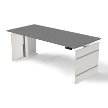 FORM 4 180 | 180x80 | Schreibtisch elektrisch höhenverstellbar - Stehschreibtisch Weiß/Graphit