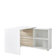 SLIDE G4 - Eckschreibtisch Weiß/Eiche