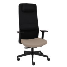 Mike2B - Profi Bürostuhl Schwarz/Taupe