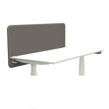 Tystiq | 160 cm | L | Klemme Weiß - Tischtrennwand Granitgrau/Weiß