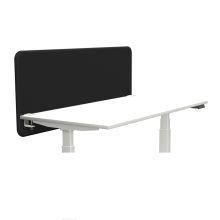 Tystiq | 160 cm | L | Klemme Weiß - Tischtrennwand Graphit/Weiß