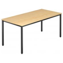 DORAN DQ16 D | 160x80 | Schwarz - Ahorn 160 x 80 mit Vierkant-Rohr/Schwarz