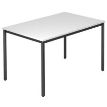 DORAN DR12 D - Weiß 120 x 80 mit Rund-Rohr/Schwarz