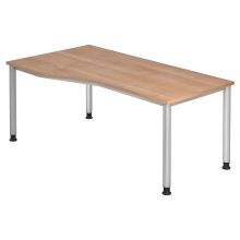 HILO 18 S | Schreibtisch - 180 x 100 Nussbaum höhenverstellbar