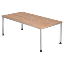 HILO 2E S | Schreibtisch - 200 x 100 Nussbaum höhenverstellbar