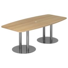 KARAT S 22 C - Karat Eiche mit Säulenfuß/Chrom 220 x 103