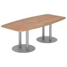 KARAT S 22 S - Karat Nussbaum mit Säulenfuß/Silber 220 x 103