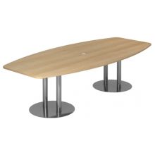 KARAT S 28 C - Karat Eiche mit Säulenfuß/Chrom 280 x 130