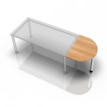 XBA60 W - Ansatztisch 60x80 Nussbaum