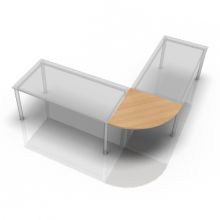 XBE91 G - Eckwinkel rund 80x80 Eiche