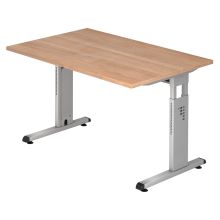 MEGA 12 S | Schreibtisch - 120 x 80 Nussbaum/Silber höhenverstellbar