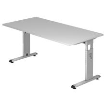 MEGA 16 S | Schreibtisch - 160 x 80 Grau/Silber höhenverstellbar