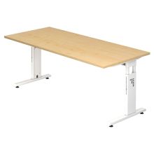 MEGA 19 W - 180 x 80 höhenverstellbar Ahorn/Weiß