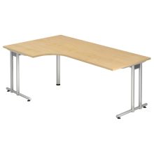 NANO 82 S | Schreibtisch - 200 x 120 Ahorn/Silber