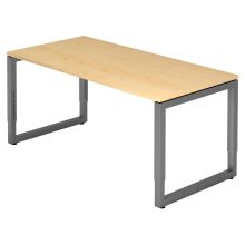 REGO 16 G | Schreibtisch - 160 x 80 höhenverstellbar Ahorn/Graphit