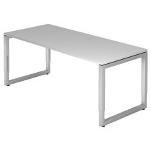 REGO 19 S | Schreibtisch - 180 x 80 Grau/Silber höhenverstellbar