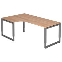REGO 82 G | Schreibtisch - 200 x 120 höhenverstellbar Nussbaum/Graphit