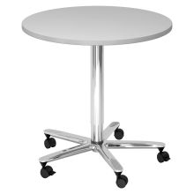 BISTRO 80R C - System Konferenztisch Grau Chrom Ø 80