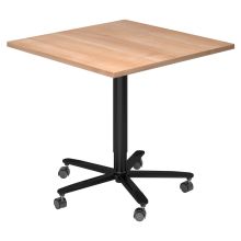 BISTRO 88Q D - System Konferenztisch Nussbaum 80 x 80 Schwarz