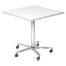 BISTRO 88Q C - System Konferenztisch Weiß 80 x 80 Chrom