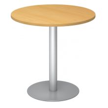 BISTRO F80R S - System Konferenztisch Buche Silber Ø 80