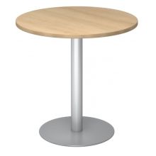 BISTRO F80R S - System Konferenztisch Eiche Silber Ø 80