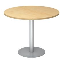 BISTRO F100R S - System Konferenztisch Ahorn Silber Ø 100
