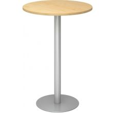 BISTRO H80R S - System Konferenztisch Ahorn Silber Ø 80