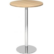BISTRO H80R C - System Konferenztisch Chrom Eiche Ø 80